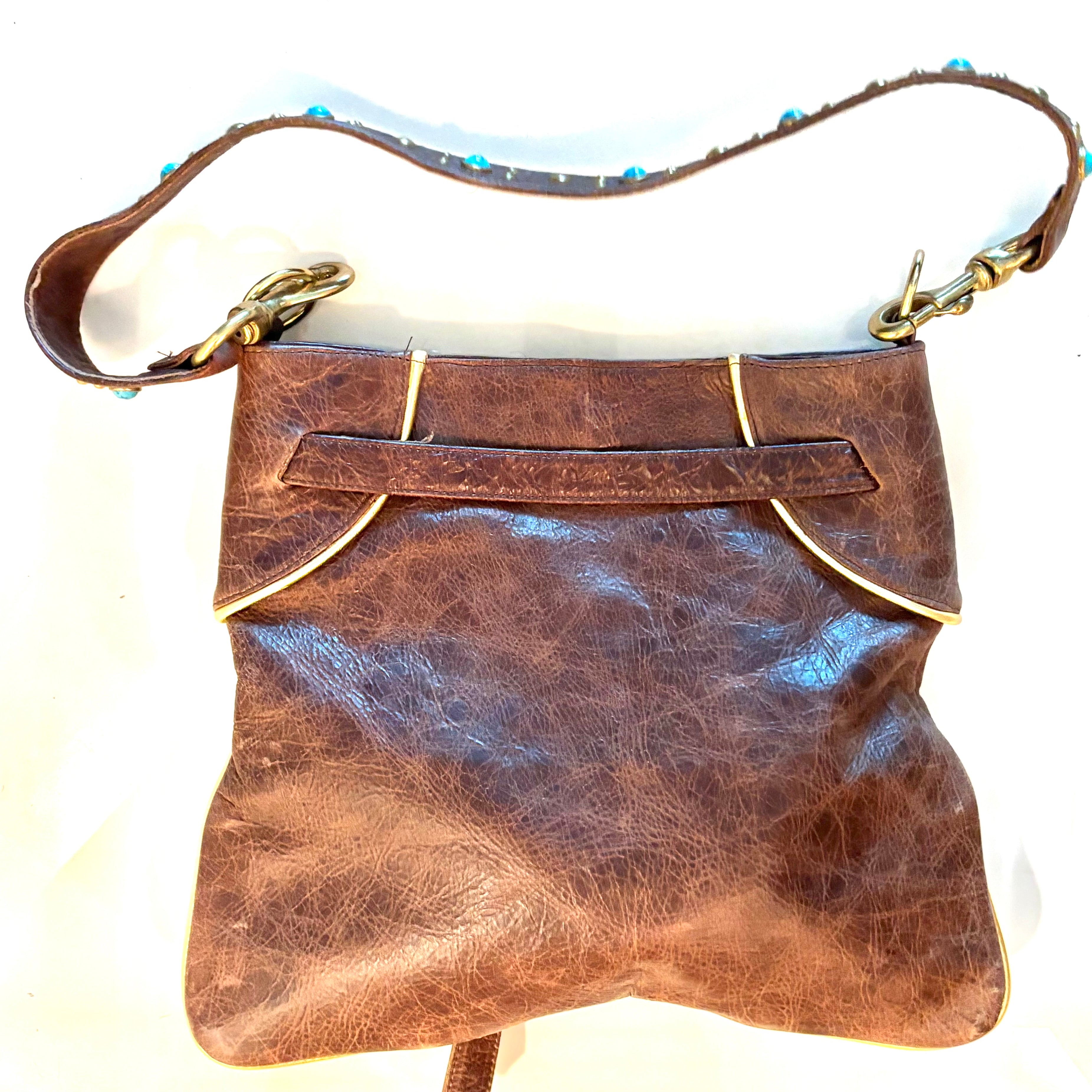 Turquoise Stone Brown Purse