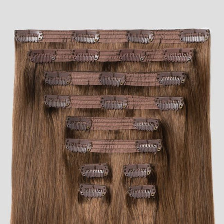 Hair Clip In Hair Extensions Remy Straight 18 inches chestnut blonde 10