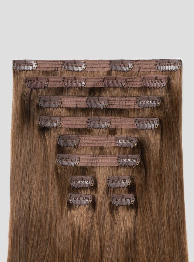 Hair Clip In Hair Extensions Remy Straight 18 inches chestnut blonde 10