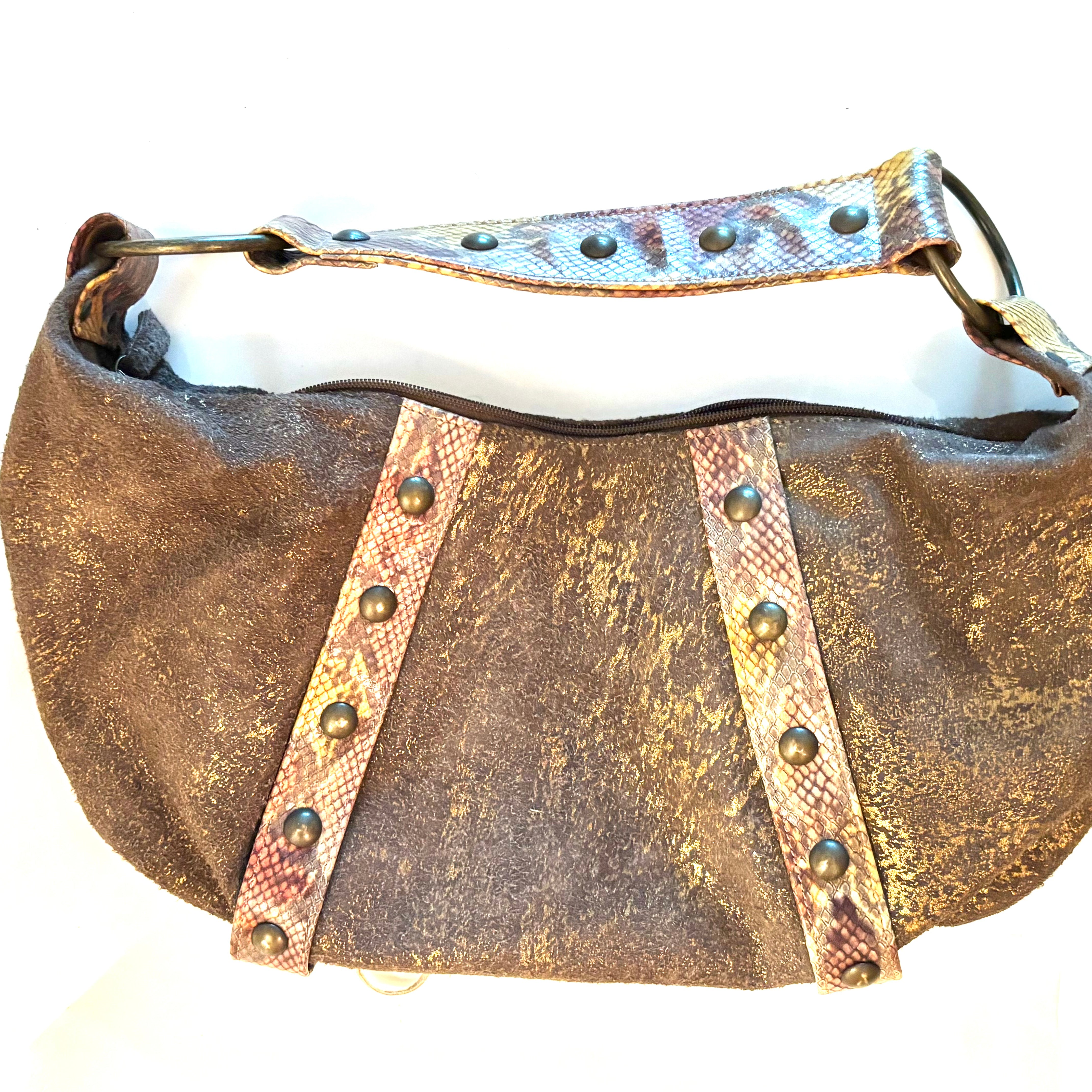 Distress Vintage Leather Oval Bag