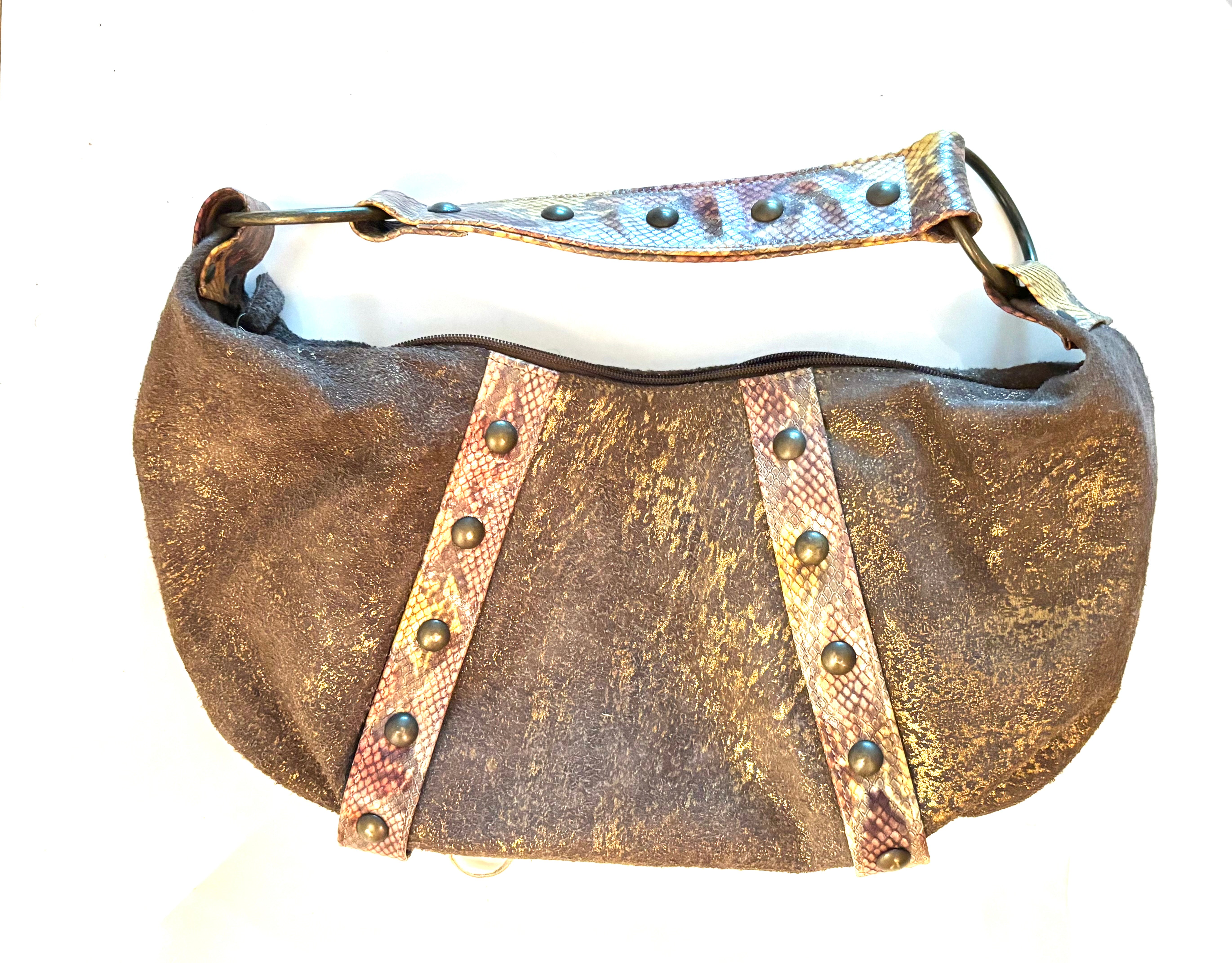 Distress Vintage Leather Oval Bag