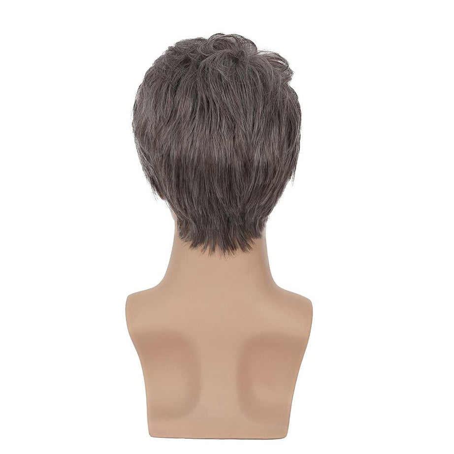 Mens Short Wig Mixed Brown Wig