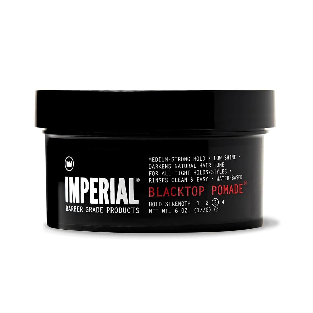Imperial Barber Grade Products | Blacktop Pomade, 6 oz Medium-Strong Hold Tight Styles