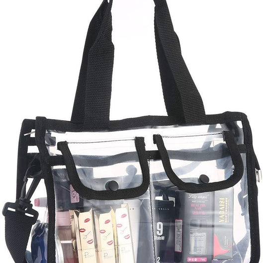 TRAVEL COSMETIC BAGS ADJUSTABLE SHOULDER STRAP,CLEAR TOTE BAG
