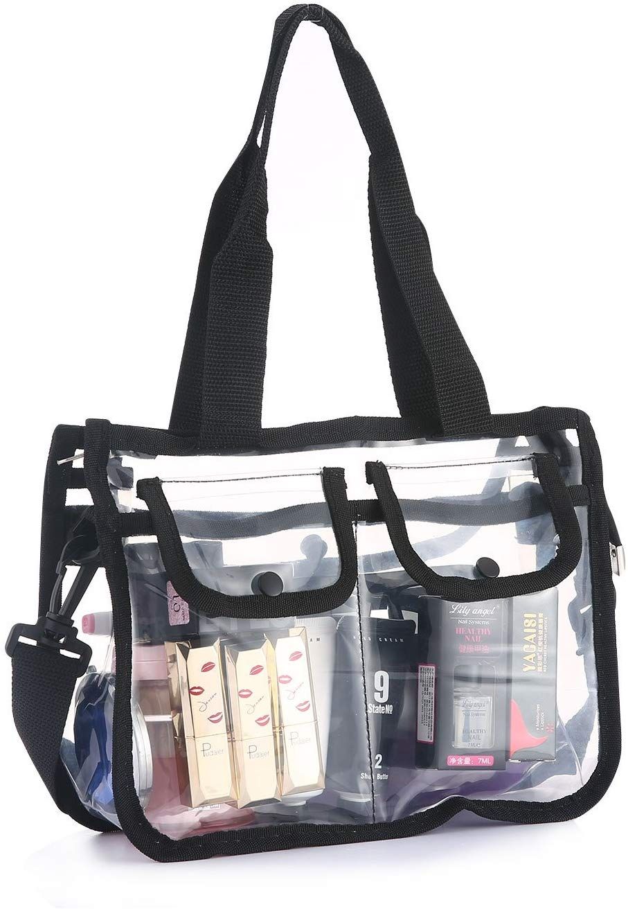 TRAVEL COSMETIC BAGS ADJUSTABLE SHOULDER STRAP,CLEAR TOTE BAG