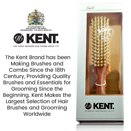 Ladies Finest Dark Wood Pure Soft White Bristle Narrow Brush