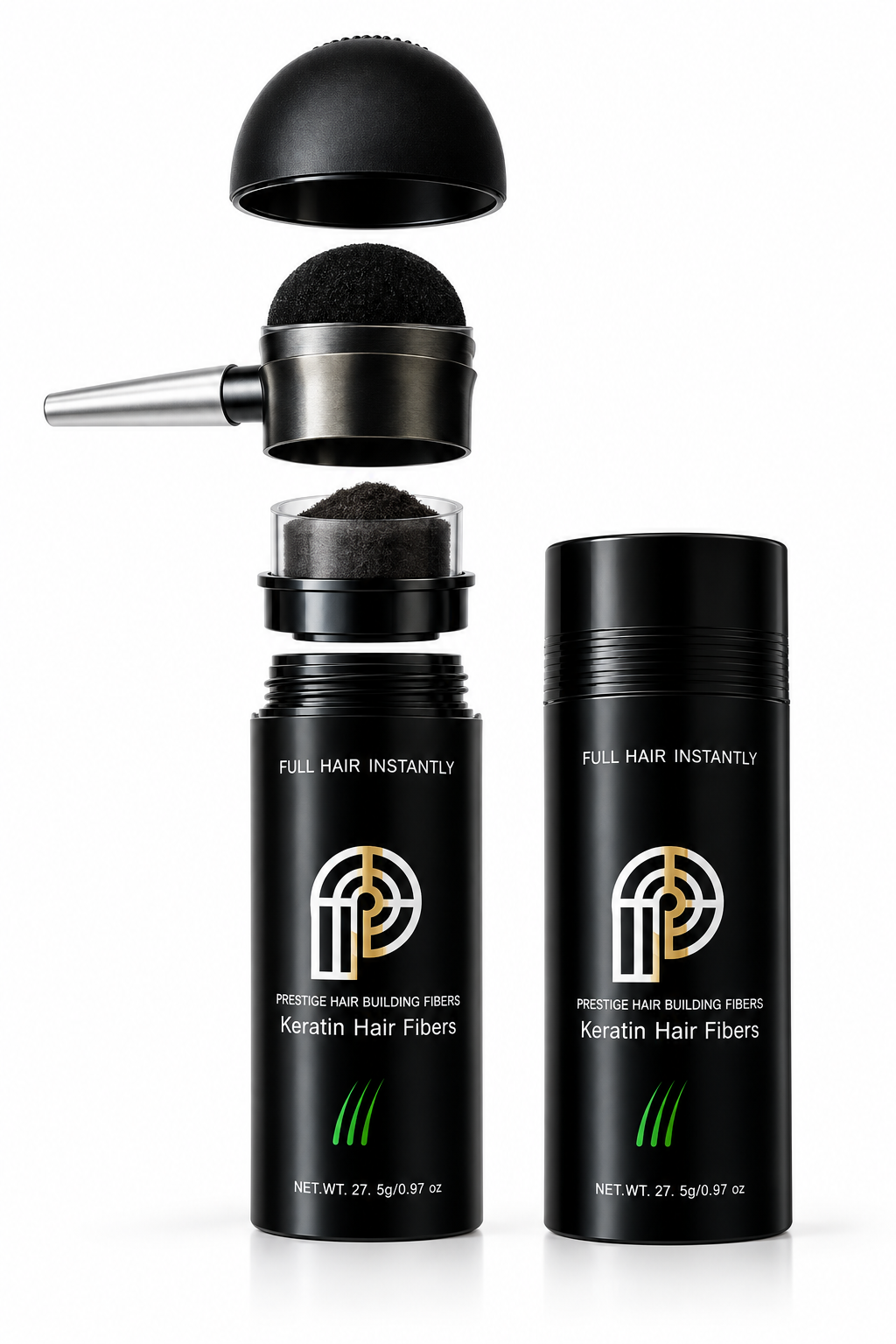 PIRSTYLE NATURAL KERATIN HAIR FIBERS BLACK 27.5 g