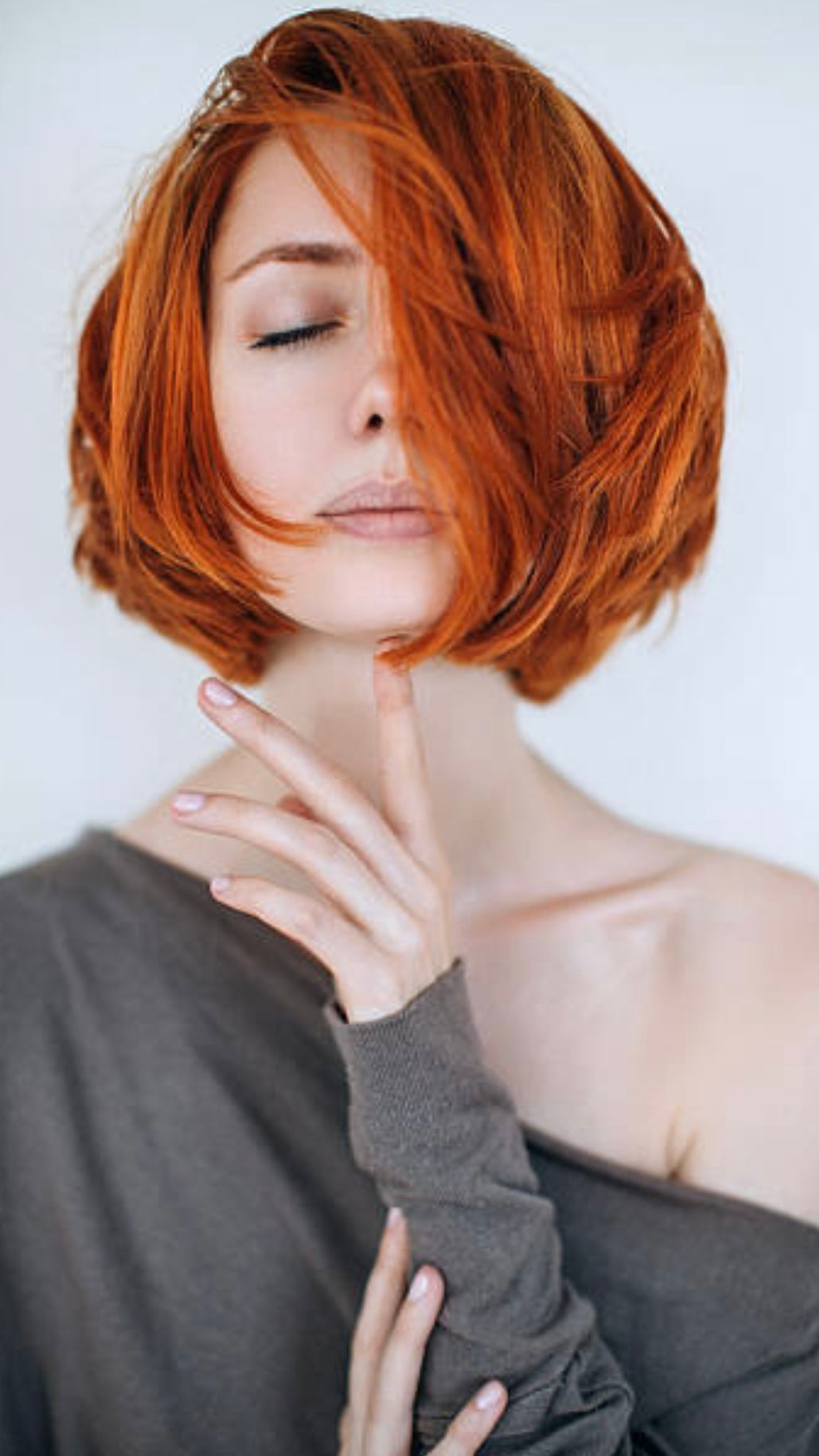 Close-up of natural-looking wig