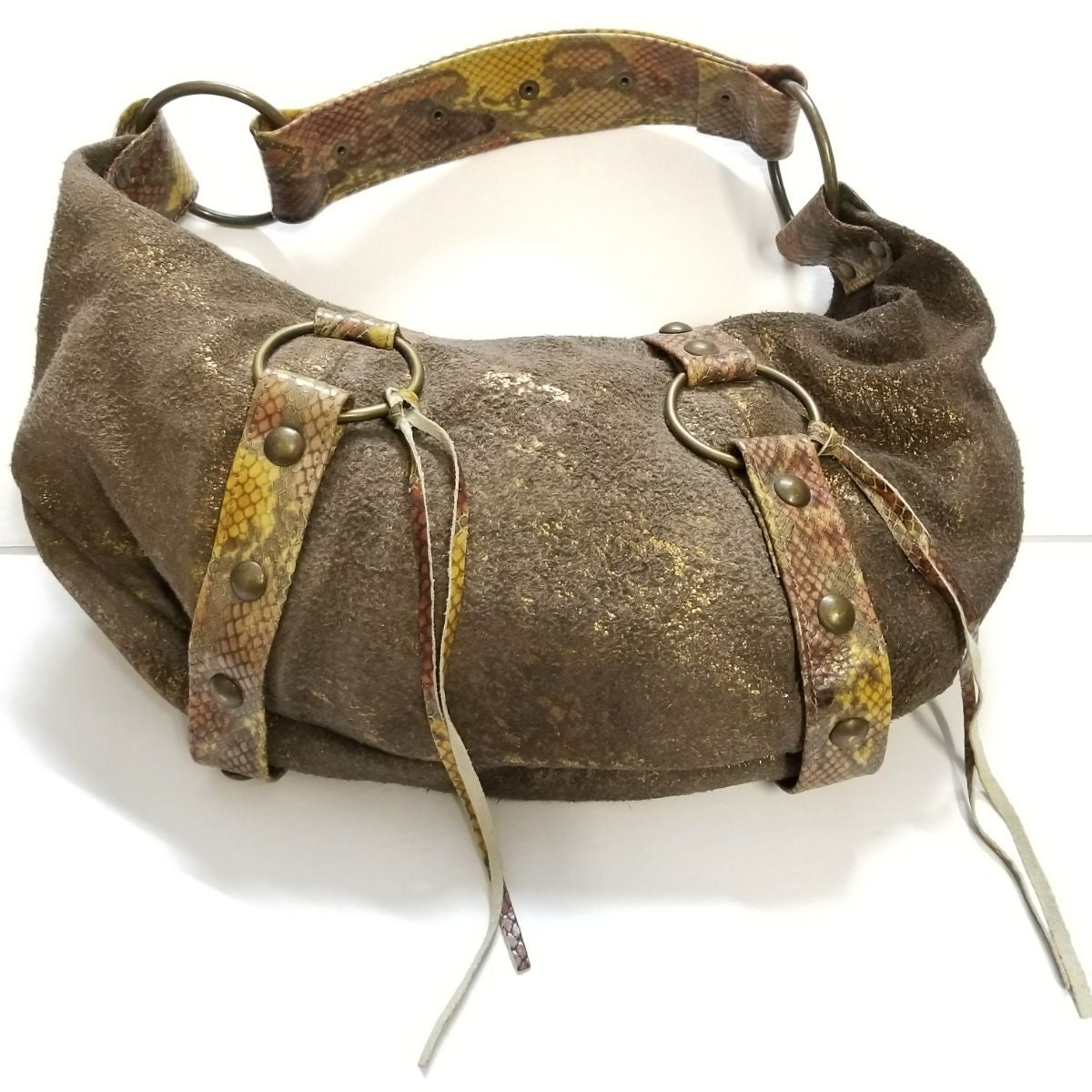 Distress Brown snake skin Bag