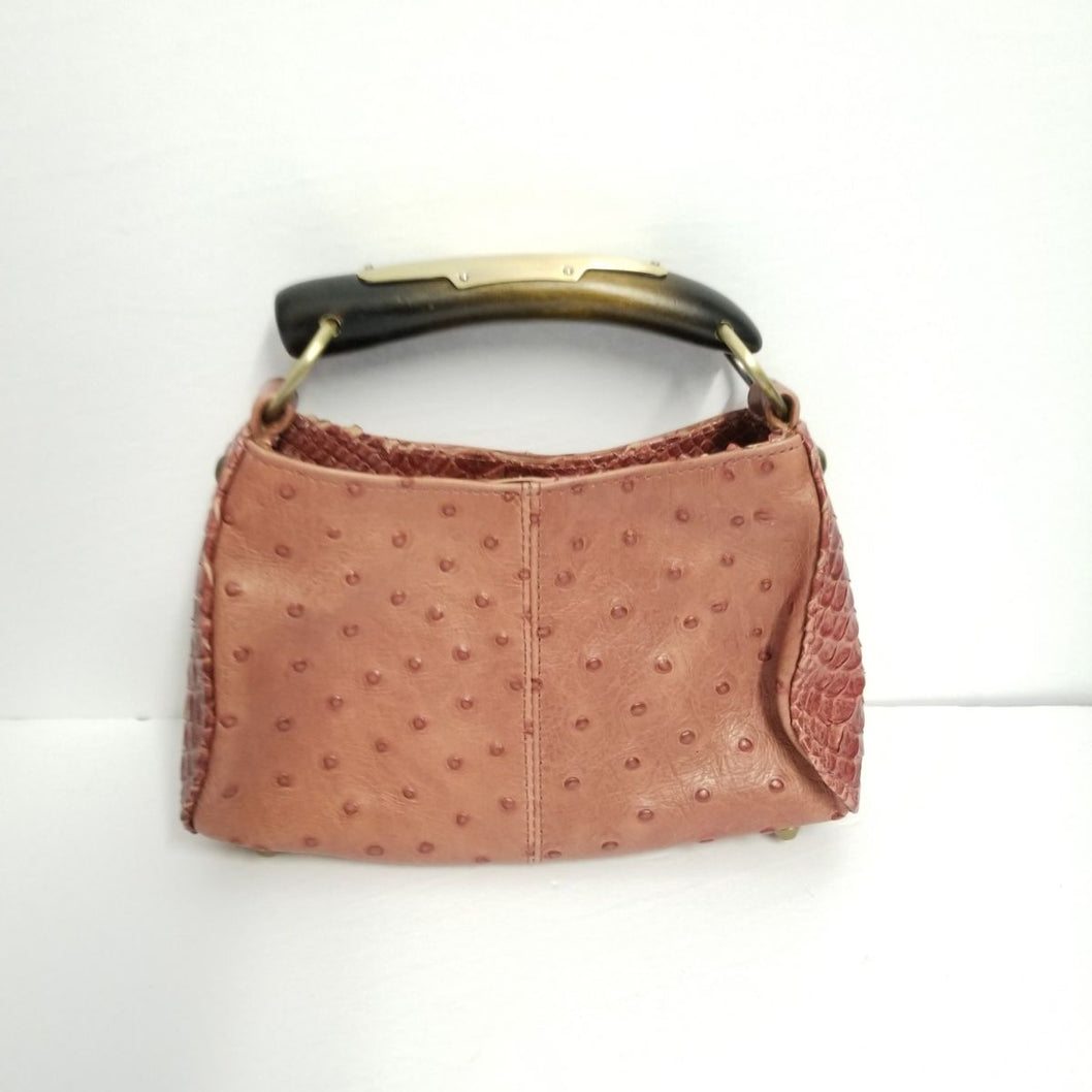 Jalda Ostrich Skin Leather Black Color (%100 Genuine Natural Skin)