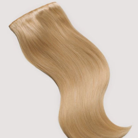 HAIR CLIP IN HAIR EXTENSIONS STRAIGHT 18 INCHES WARM BLOND 14 HUMAN HAIR