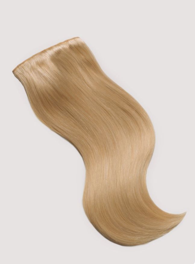 HAIR CLIP IN HAIR EXTENSIONS STRAIGHT 18 INCHES WARM BLOND 14 HUMAN HAIR