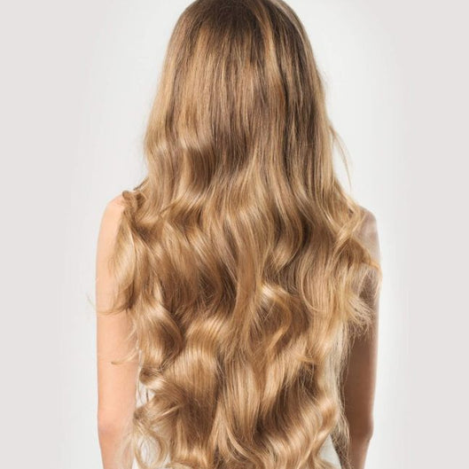 HAIR CLIP IN HAIR EXTENSIONS STRAIGHT 18 INCHES WARM BLOND 14 HUMAN HAIR