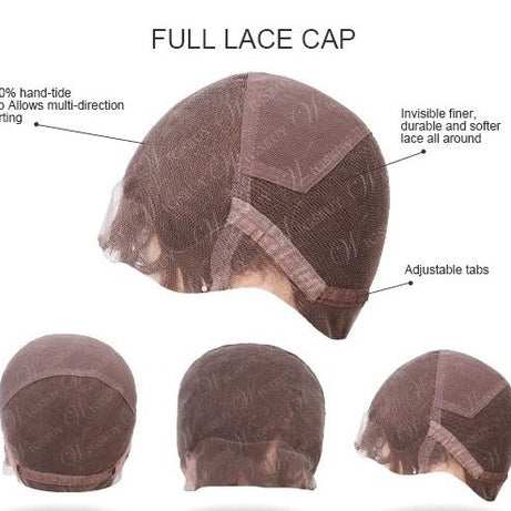 HIGHLITED WAVE CAPLESS WIG WITH FULL BANGS 22''