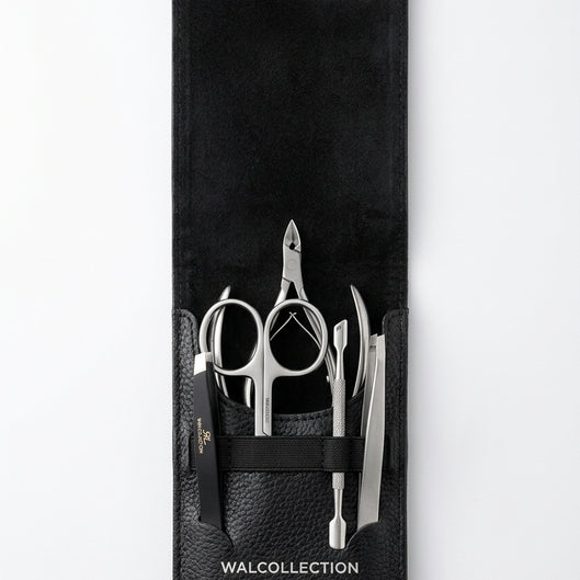 Leather Manicure Kit Black, nail kit available at Pircosmetics Canada.