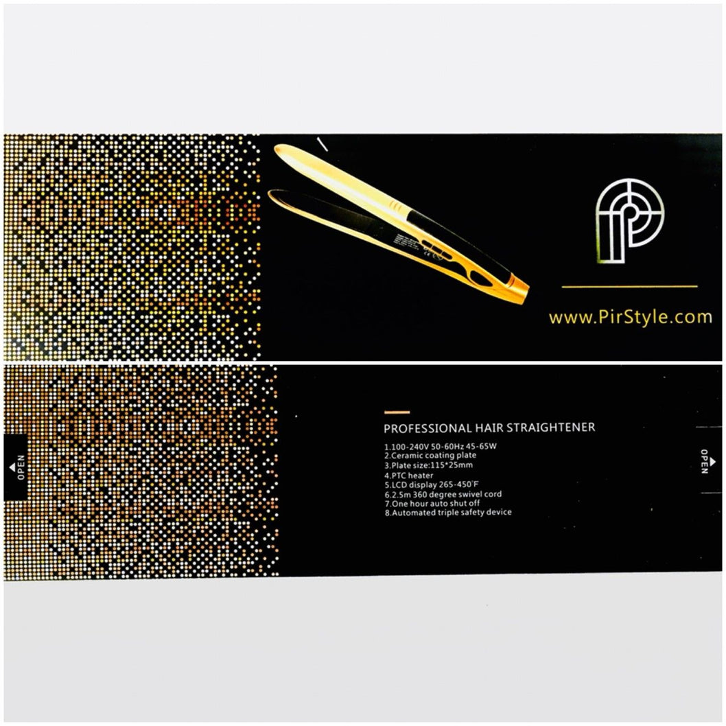 Salon-Grade Hair Straightener Metallic LCD Display Up to 450 F
