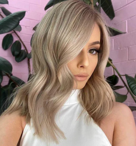 Highlighted Brown Balayage Flawless Wavy HD Lace Human Hair Wig 09 Ash Blonde Shade