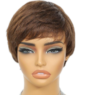 Human Hair Chocolate Dark Brown Short Human Hair Wigs Lace