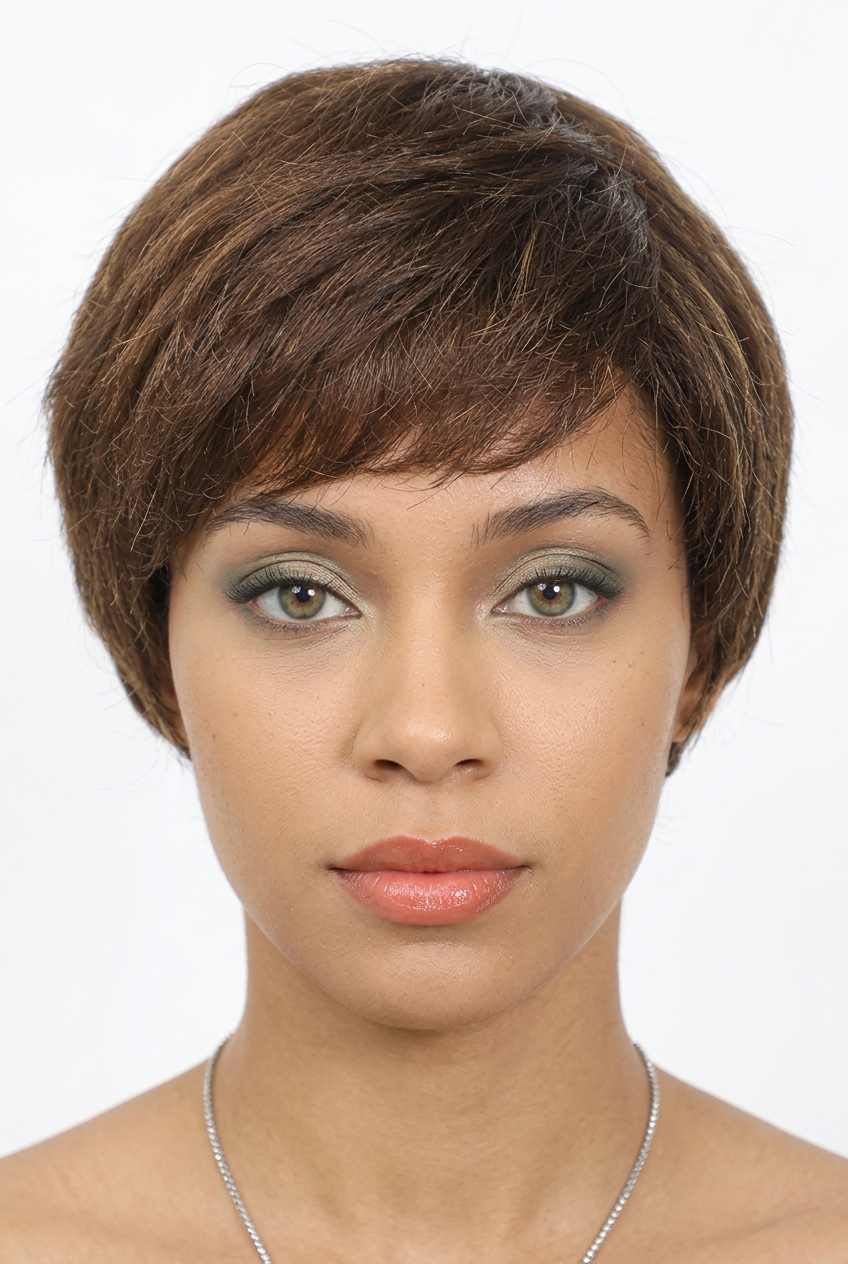 Human Hair Chocolate Dark Brown Short Human Hair Wigs Lace