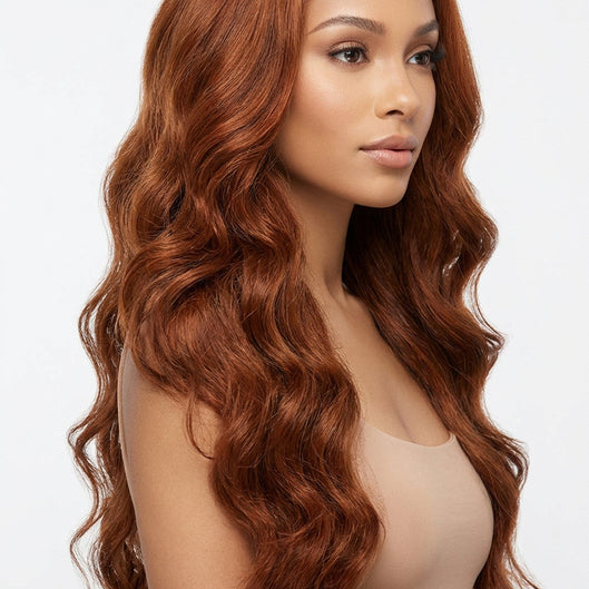 LACE FRONT HUMAN HAIR COPPER BROWN 26 INCHES BRAZILIAN HAIR 08