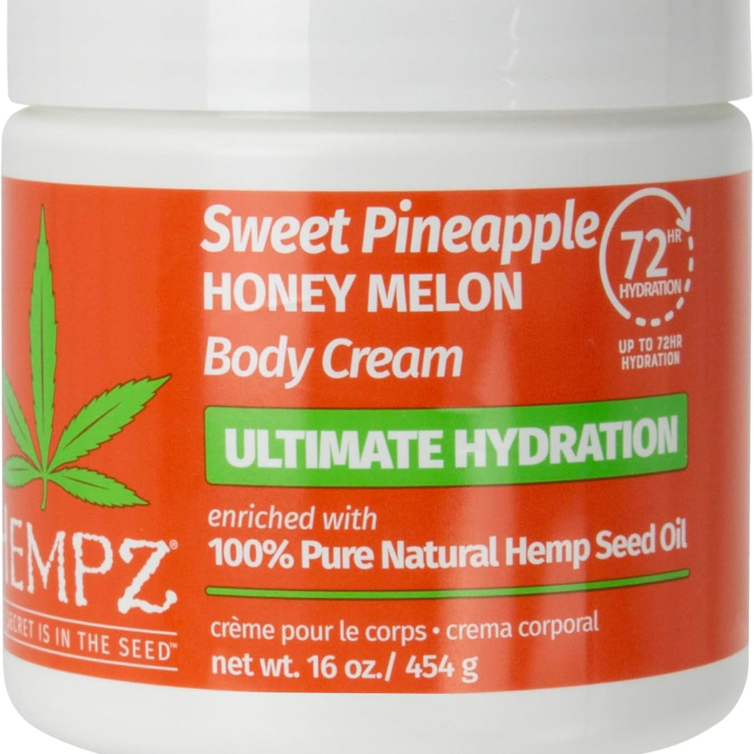 Hempz Body Cream, Sweet Pineapple Honey Melon, Ultra Hydrating, 16 oz.