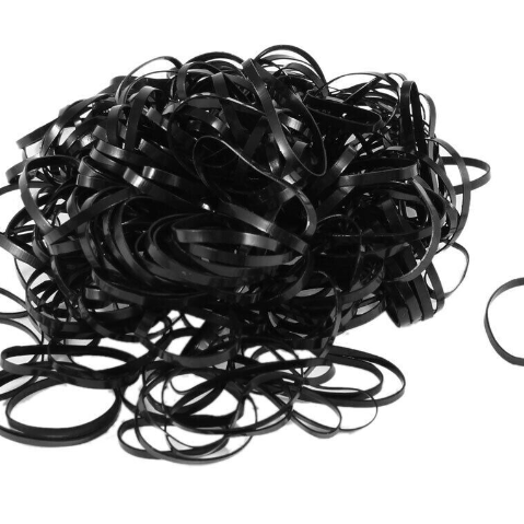 Black Elastic Ponytail Holders Hair Rubber Ropes Rings