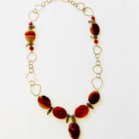 PRECIOUS STONE GOLD PLATED CHAIN