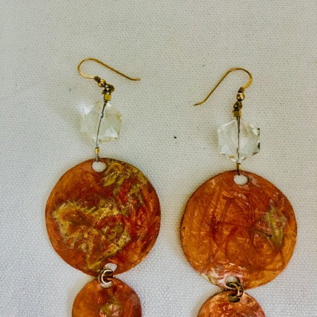 Earing Pearl Stone copper plate