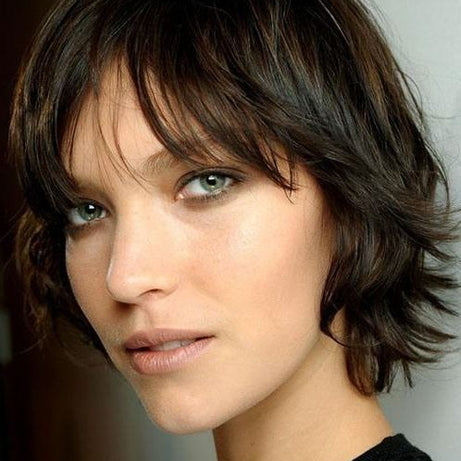 SHORT STRAIGHT HAIRSTYLE 100% REAL HUMAN HAIR WIG 8 INCHES
